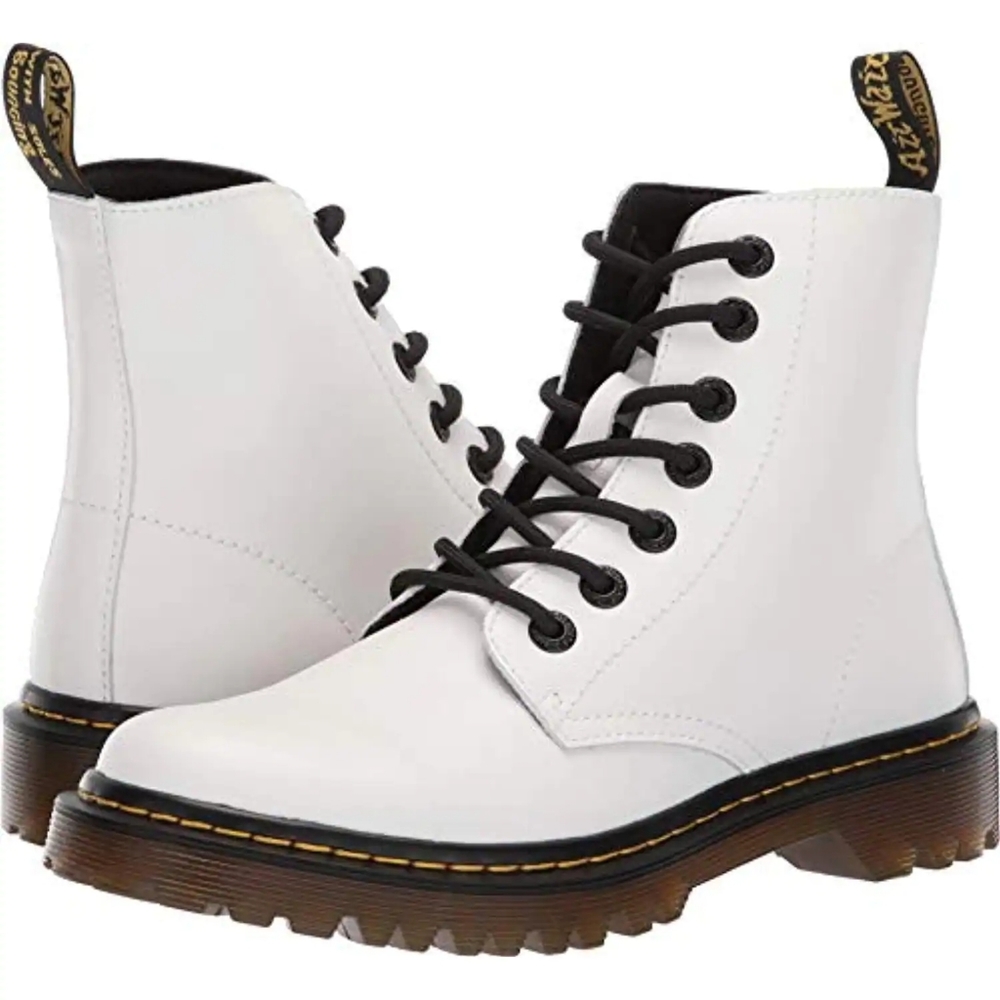 Dr. Martens White Eight-eyed Luana Combat Boot